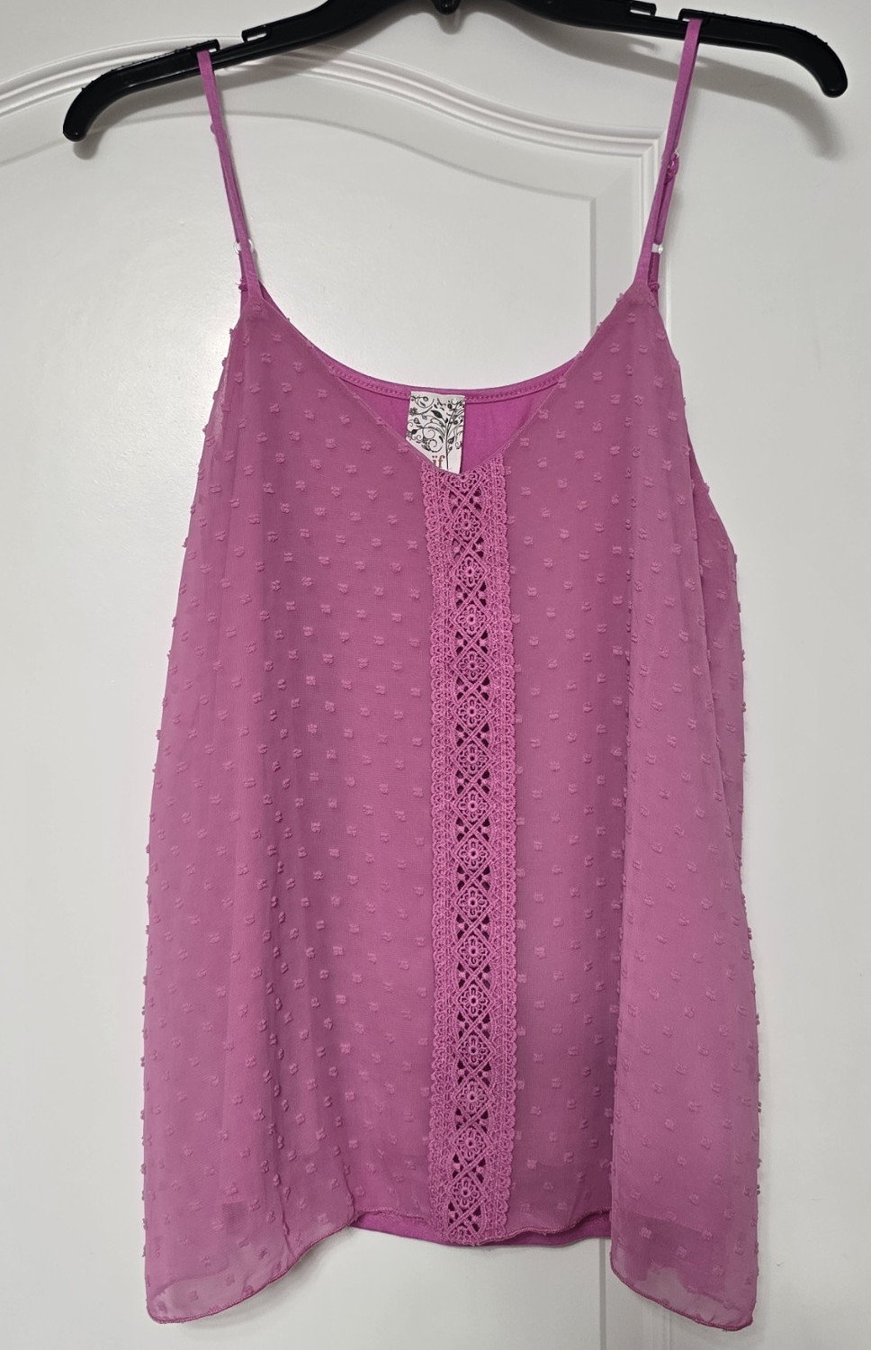 naïf Women’s Pink Chiffon Camisole Tank M Lined Lightweight Adjustable Strap