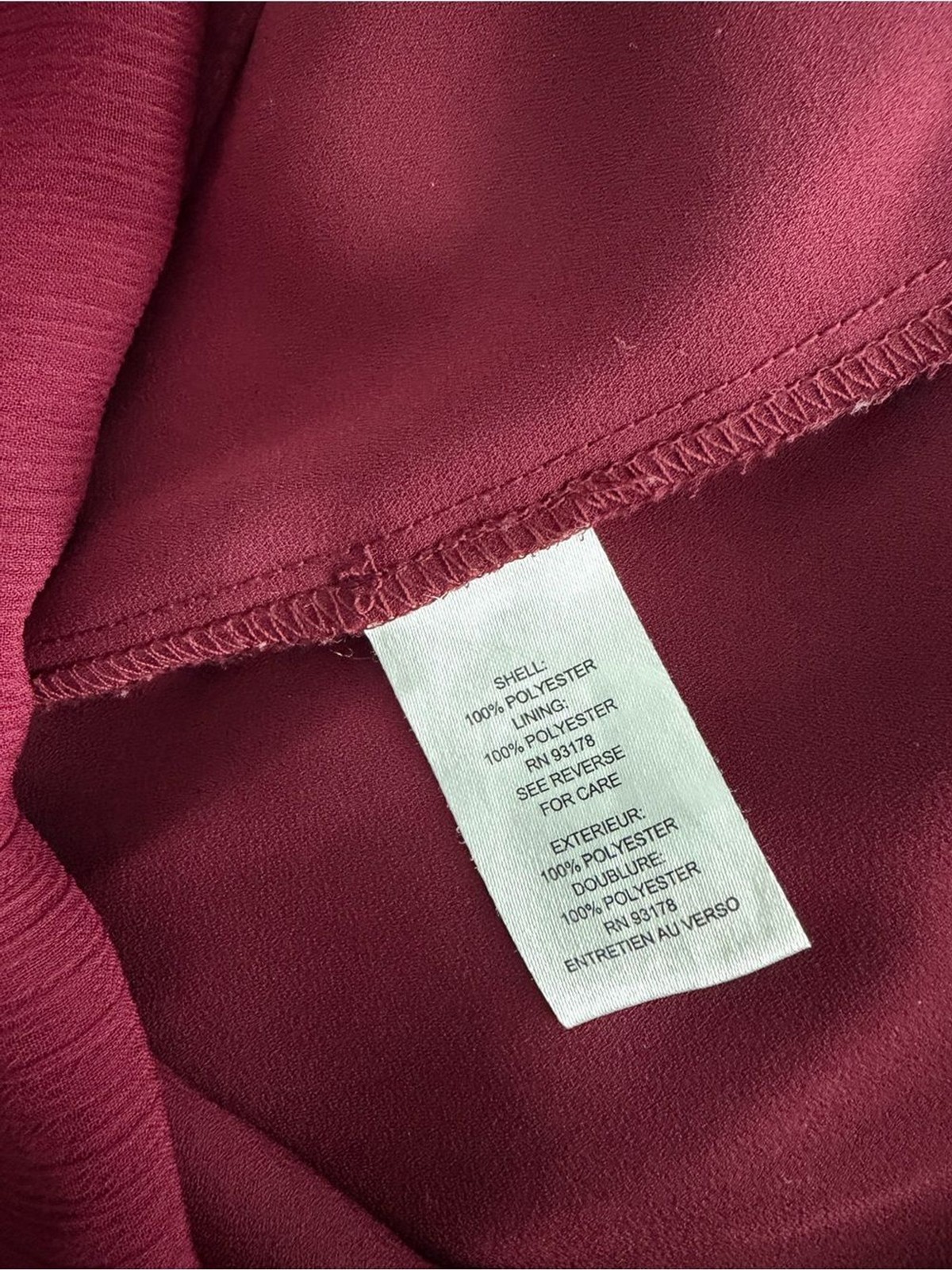 Tahari Women’s Wine Red Long-Sleeve Tie-Neck Blouse