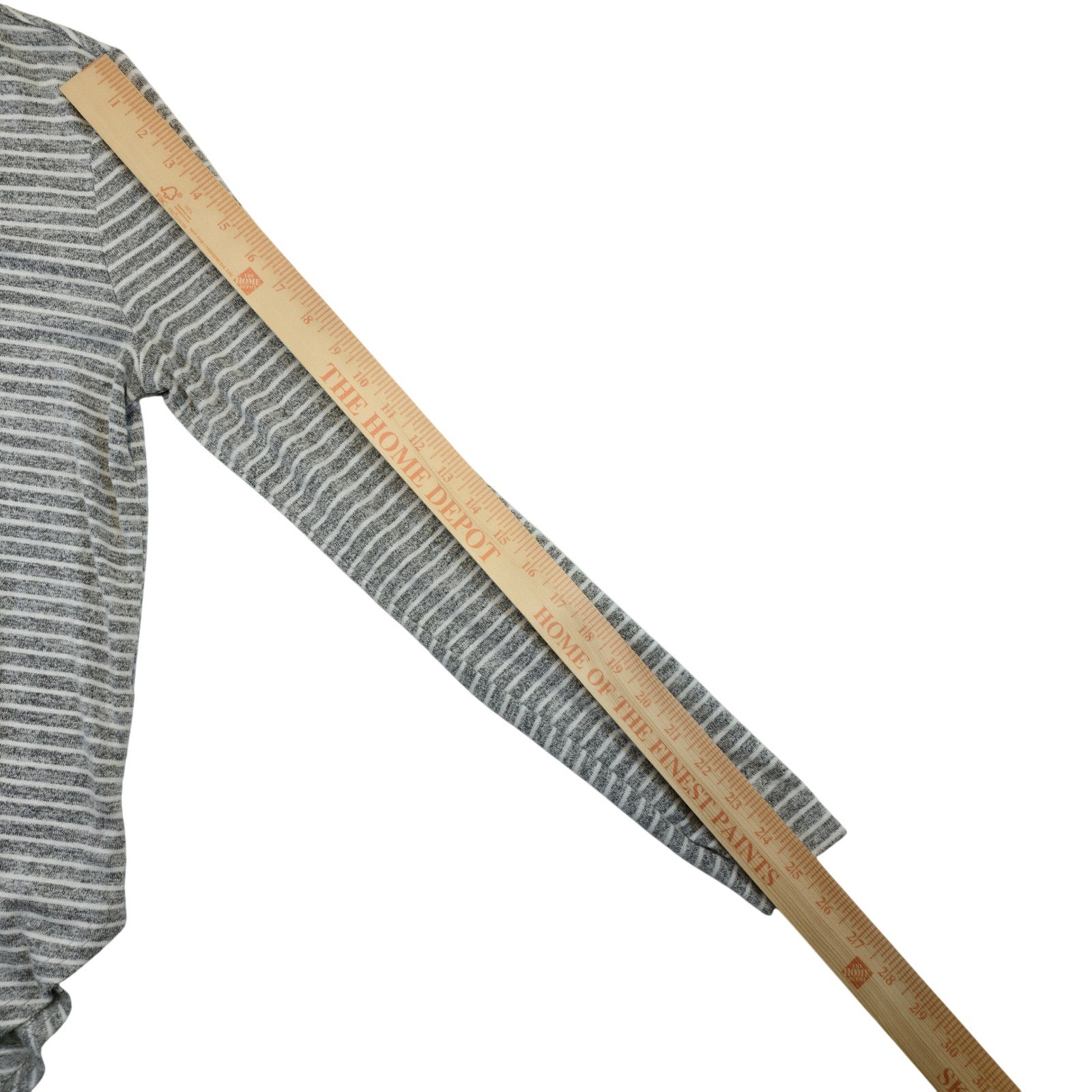Banana Republic Luxespun Stripe Top S Gray White Long Sleeve Lightweight Soft