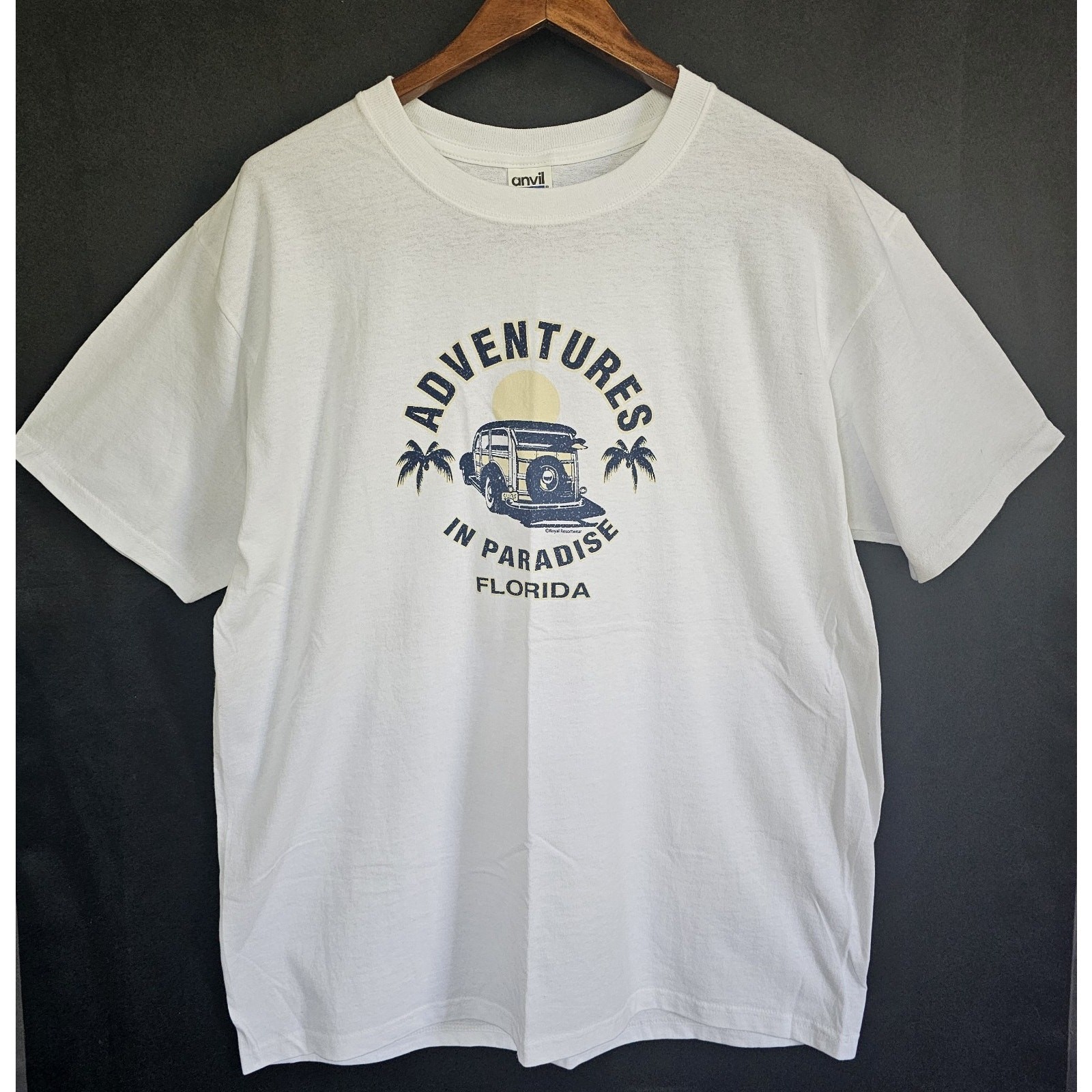 NWOT Florida Unisex White XL Novelty Paradise Beach 100%Cotton Travel Leisure