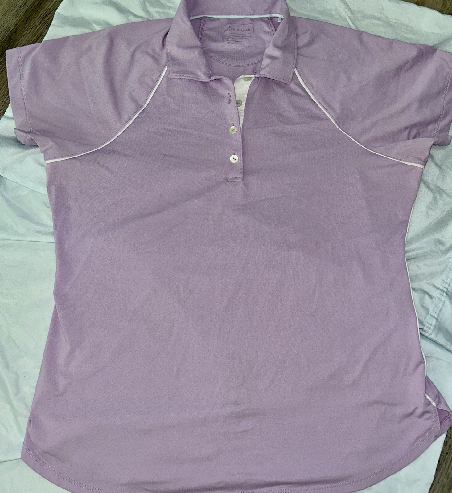Peter Millar Women’s 50+UPF Golf Polo Shirt Lavender Size Large