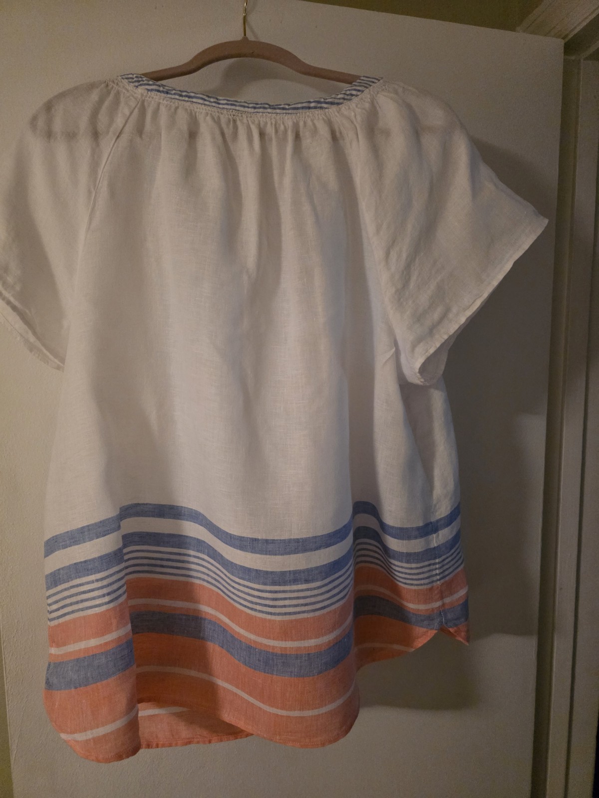 Breezy 100% Linen Boho-style Top By Talbots Size XL