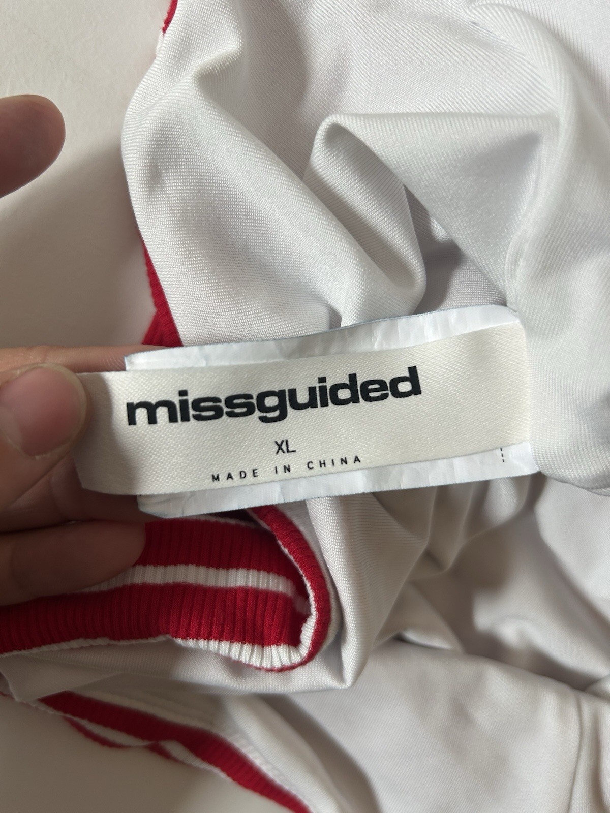 Missguided Red/White Striped Knit Strapless Tube Top Pullover Women Size XL