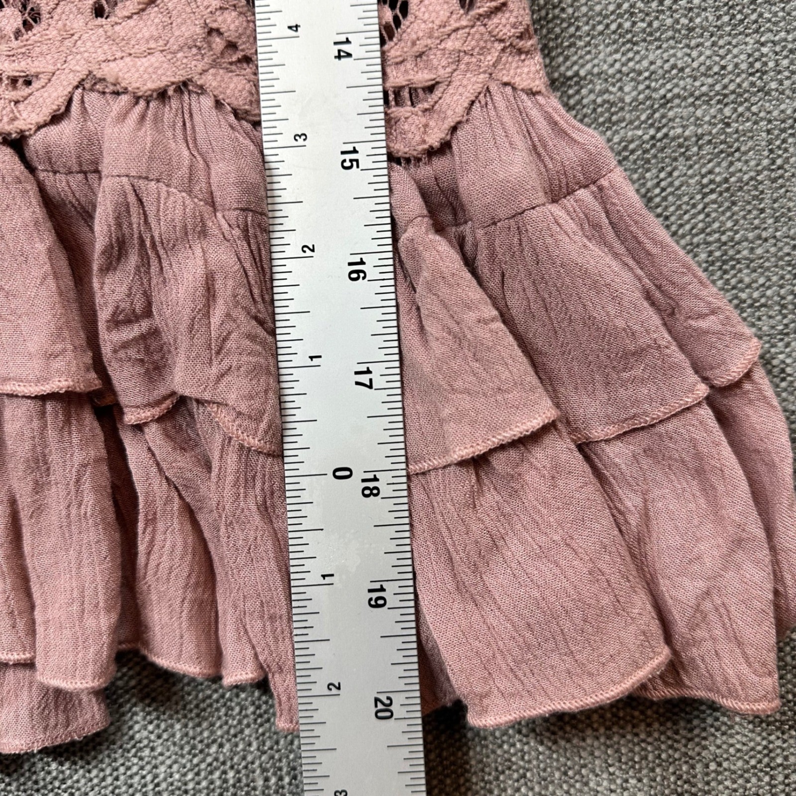 Free People Camisole Women XS Mauve New Lace Ruffle Boho Top