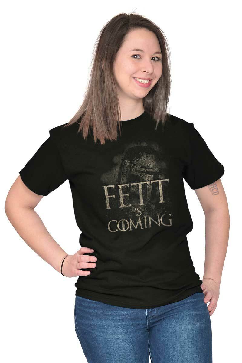 Fett Is Coming Funny Space Movie TV Show Womens or Mens Crewneck T Shirt Tee