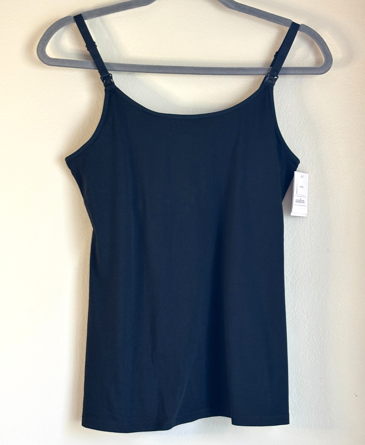 Auden Nursing Tank Top Women’s Medium Seamless Cami Black Built in Shelf Bra