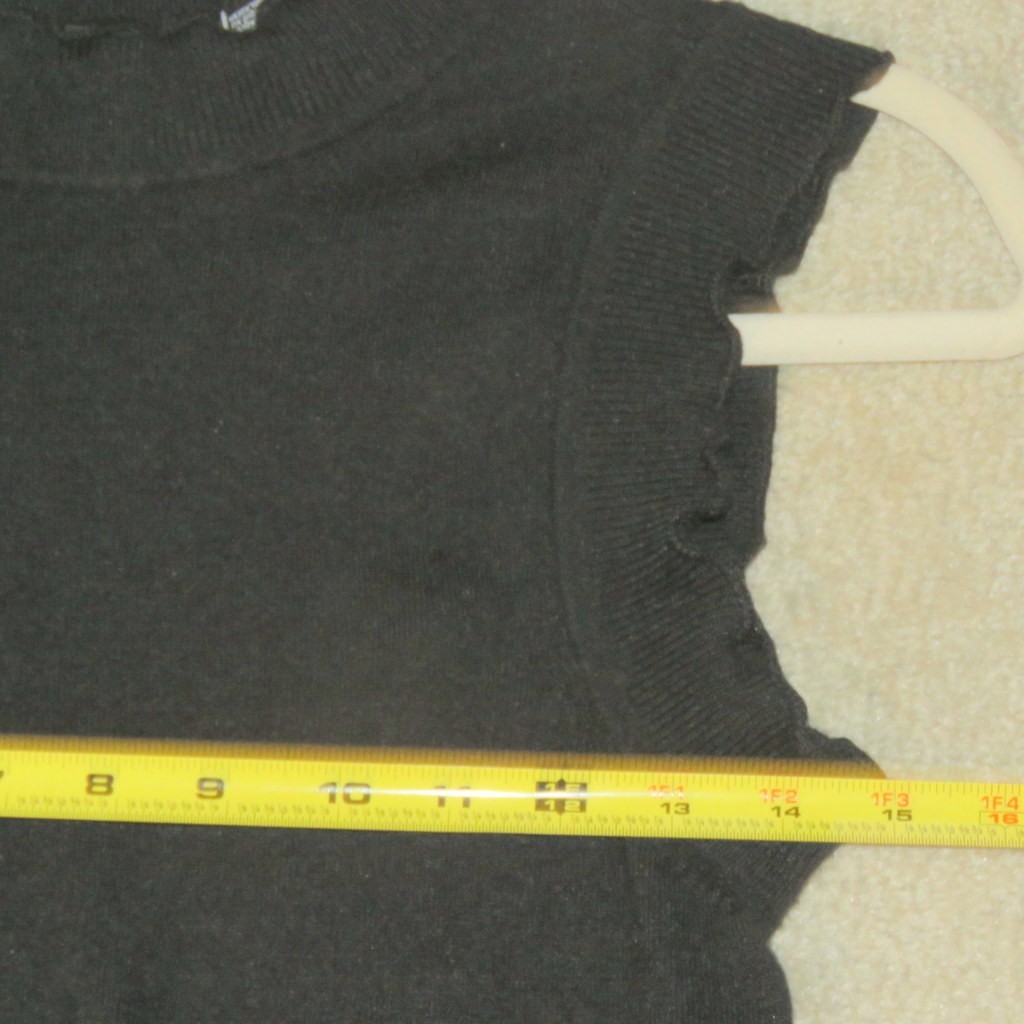 Vero Moda Sleeveless Black Knit High Neck Top Ruffle Trim Neck/Arm/Hem Small