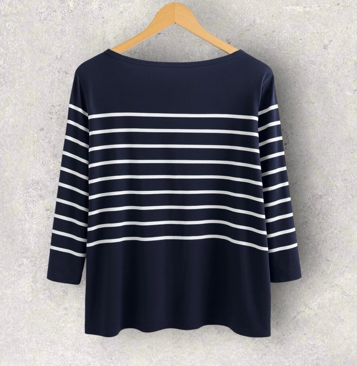 Joie Pima Cotton Modal Soft Stretch Knit Tee Top Black Ivory Stripes Size Large