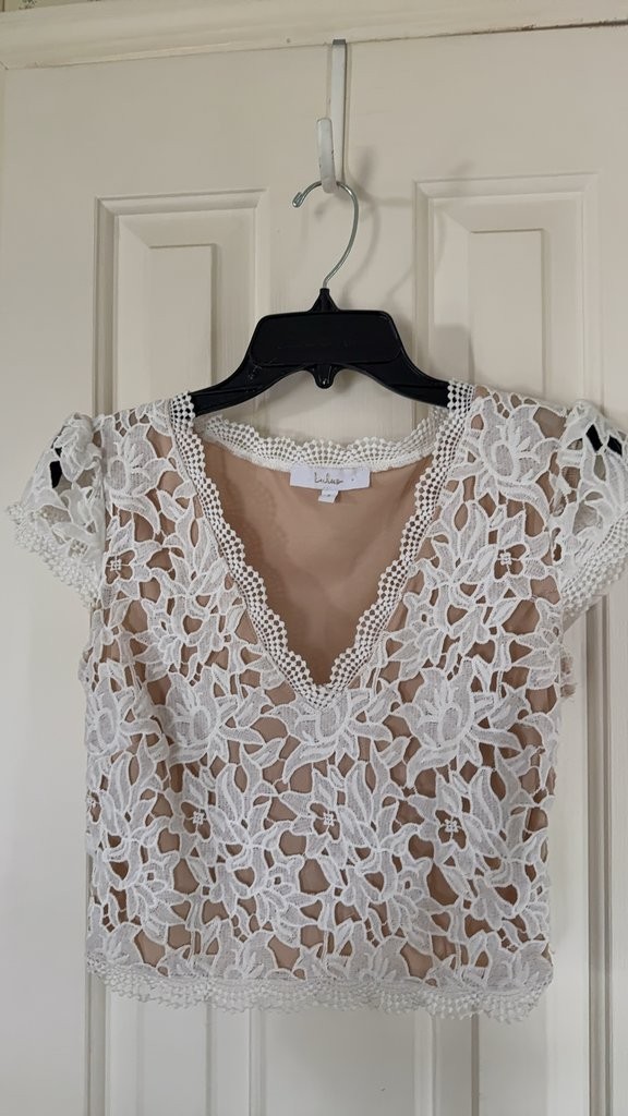 Lulus White Lace Cropped Top