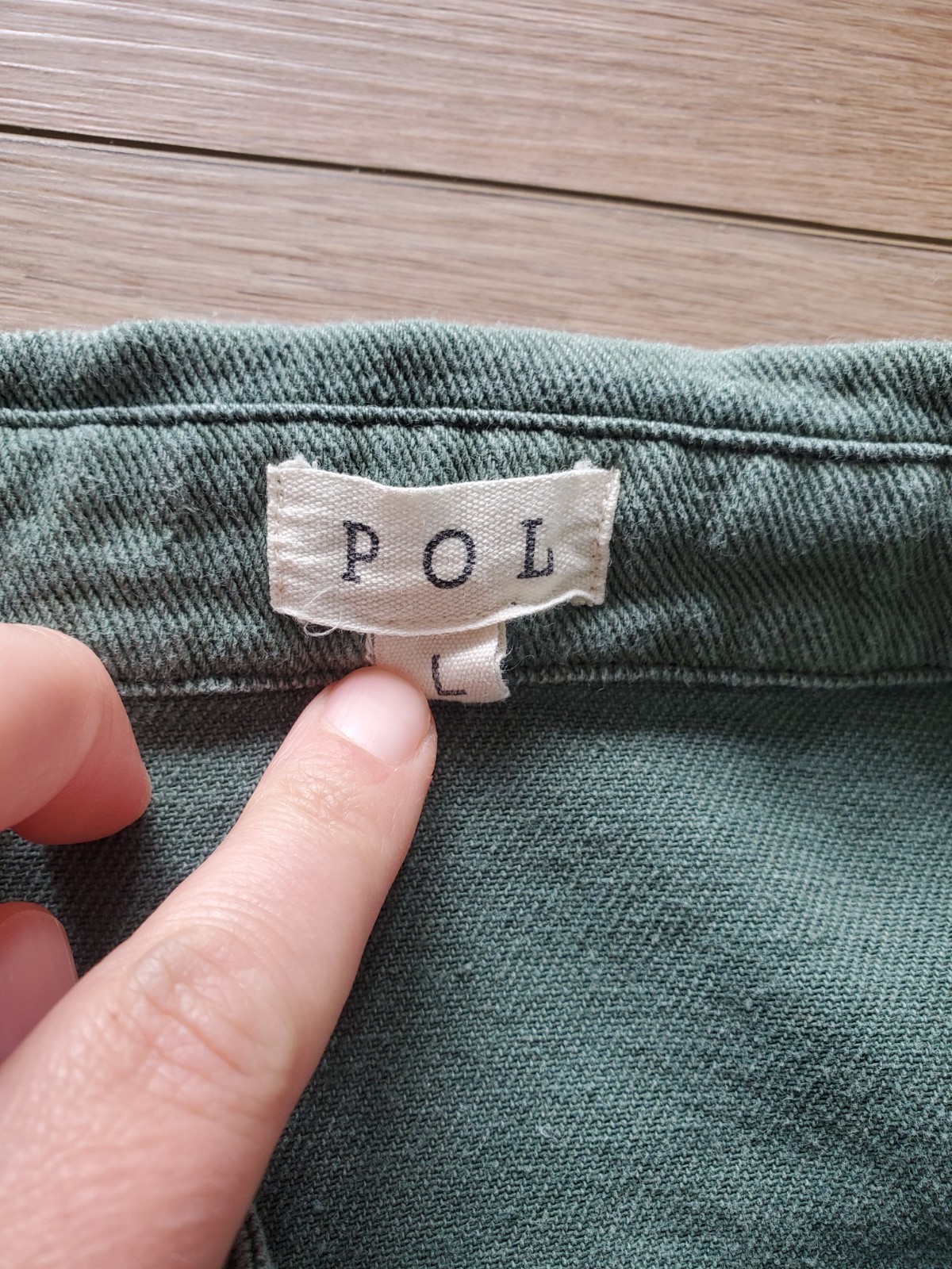 POL Green Animal Print Detailing Women’s Button-Up Jacket L, Green Long Sleeve
