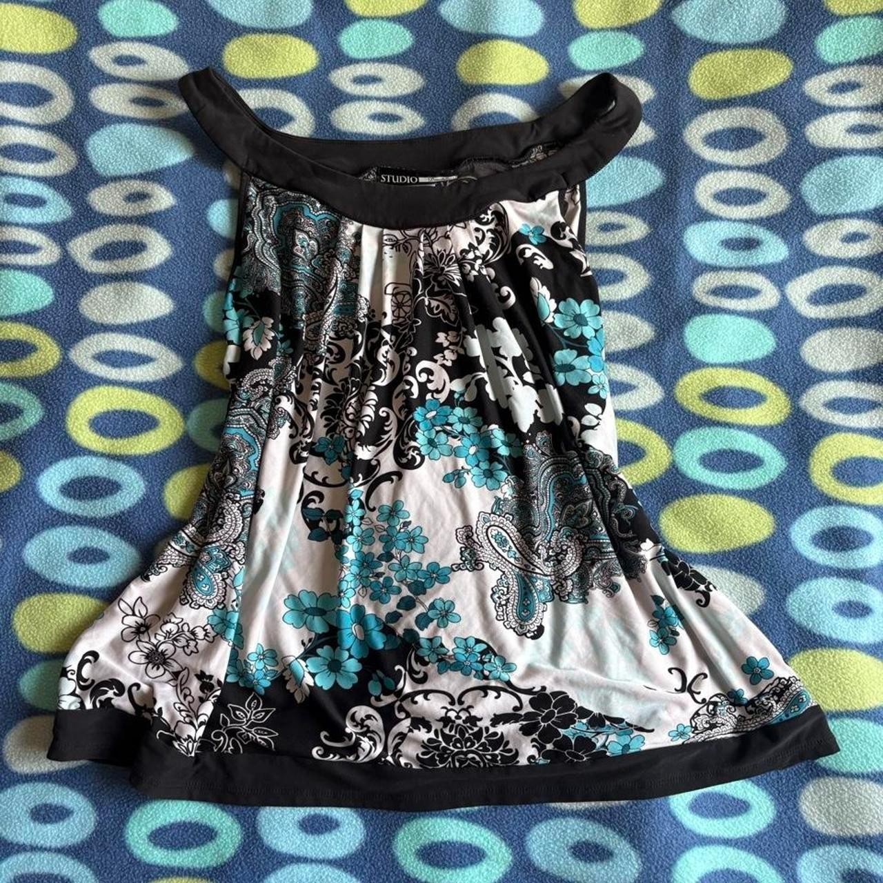 Y2K Boho Paisley Floral Halter Tunic