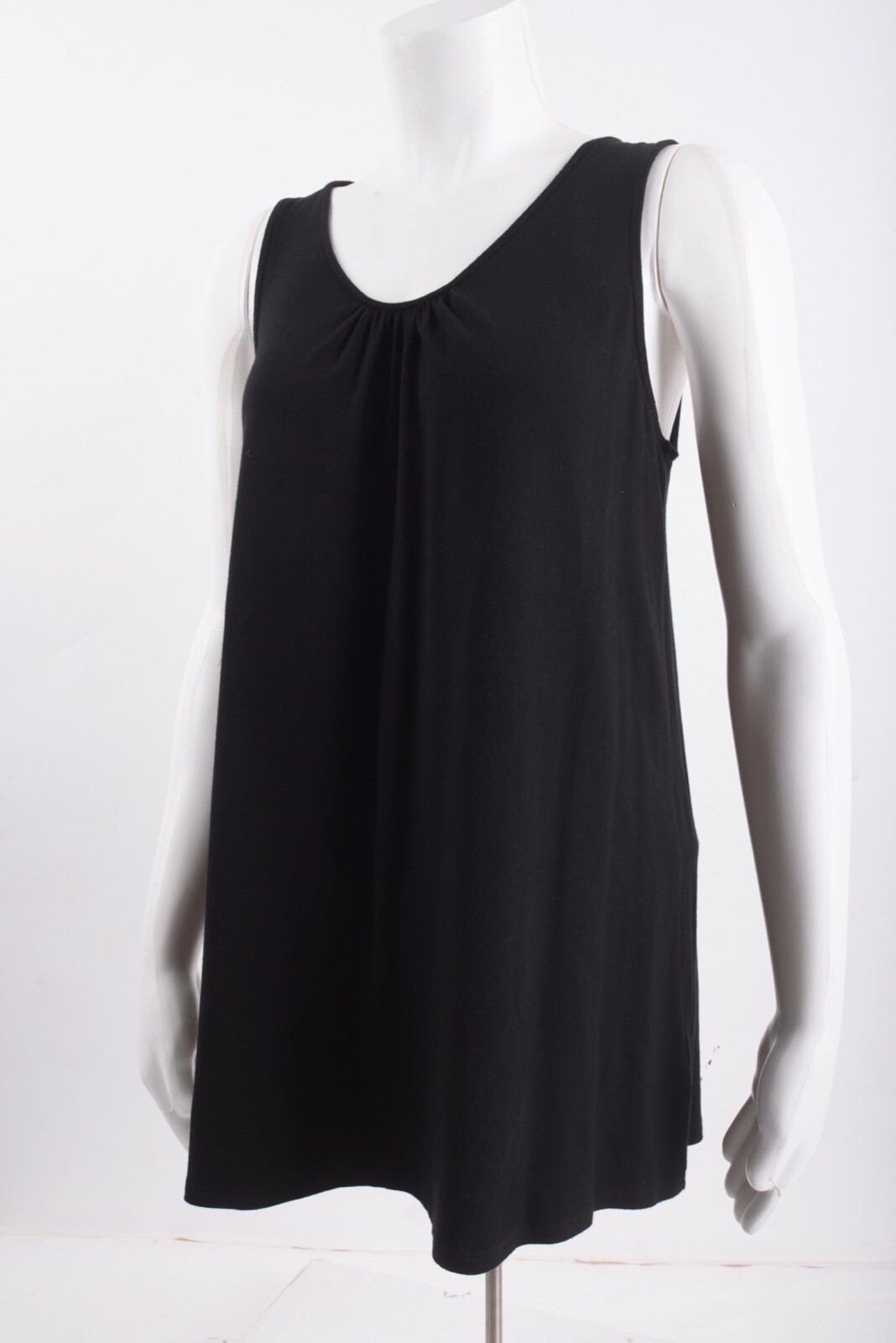 Eileen Fisher Womens Shirt Top Black M Medium Black Rayon Lycra Sleeveless