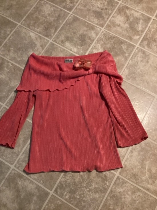 ~ Women’s Orange Ruffled Crepe Top ~
