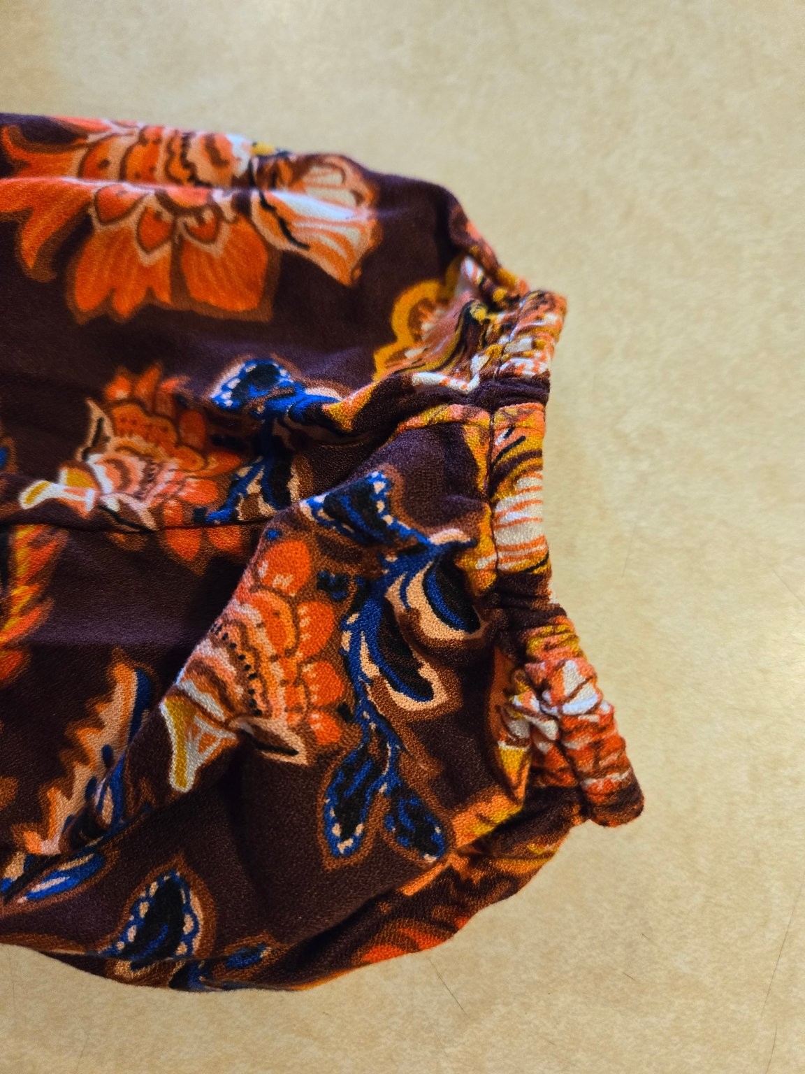 Old Navy Women’s XL Brown Multi Floral V-Neck Long Sleeve Viscose Blouse