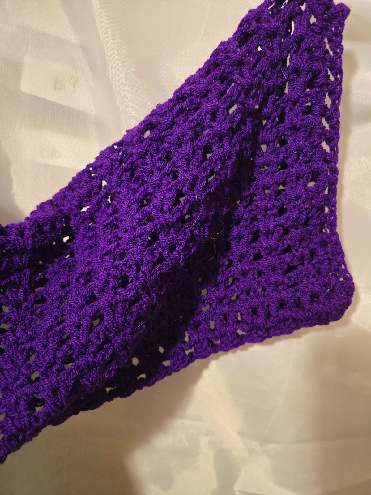 Women Crochet Shrug Sleeve Hollow Mesh Stich Bolero Cropped Sweater Deep purple