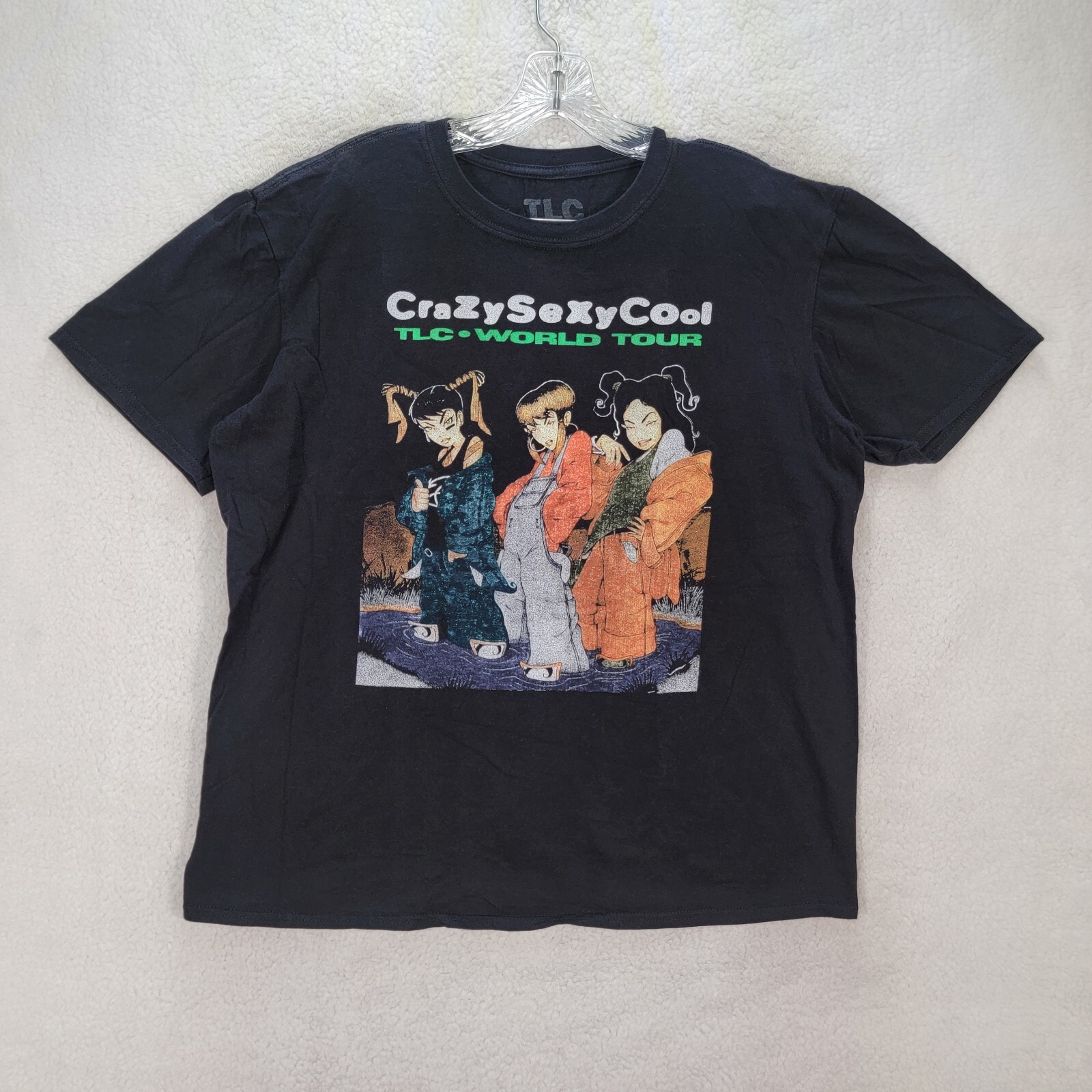 TLC Waterfalls R&B Hip Hop Black T-Shirt Tees Crazy Sexy Cool World Tour Size L