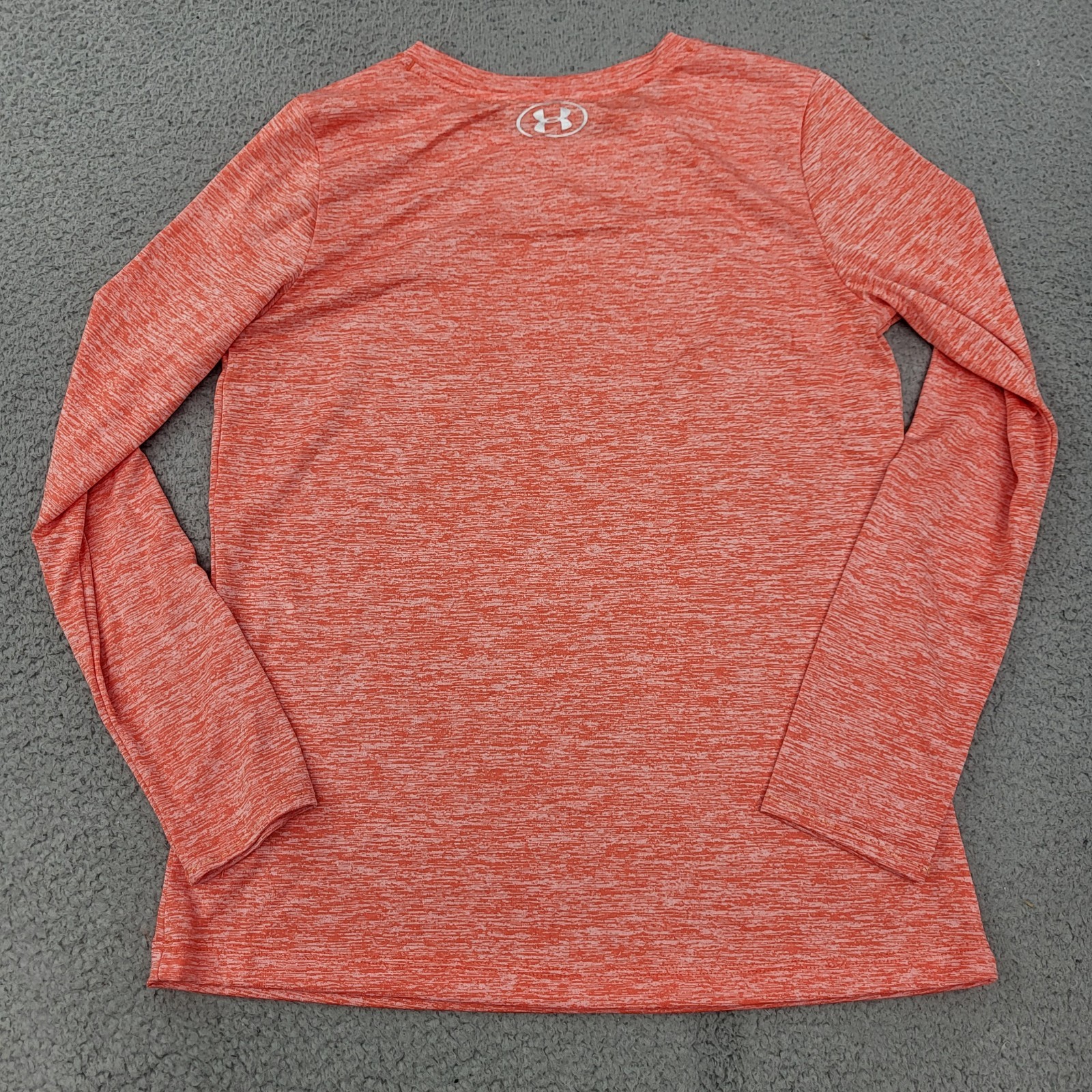 Under Armour HeatGear Shirt Womens Small Orange Loose Heather Top Long Sleeve