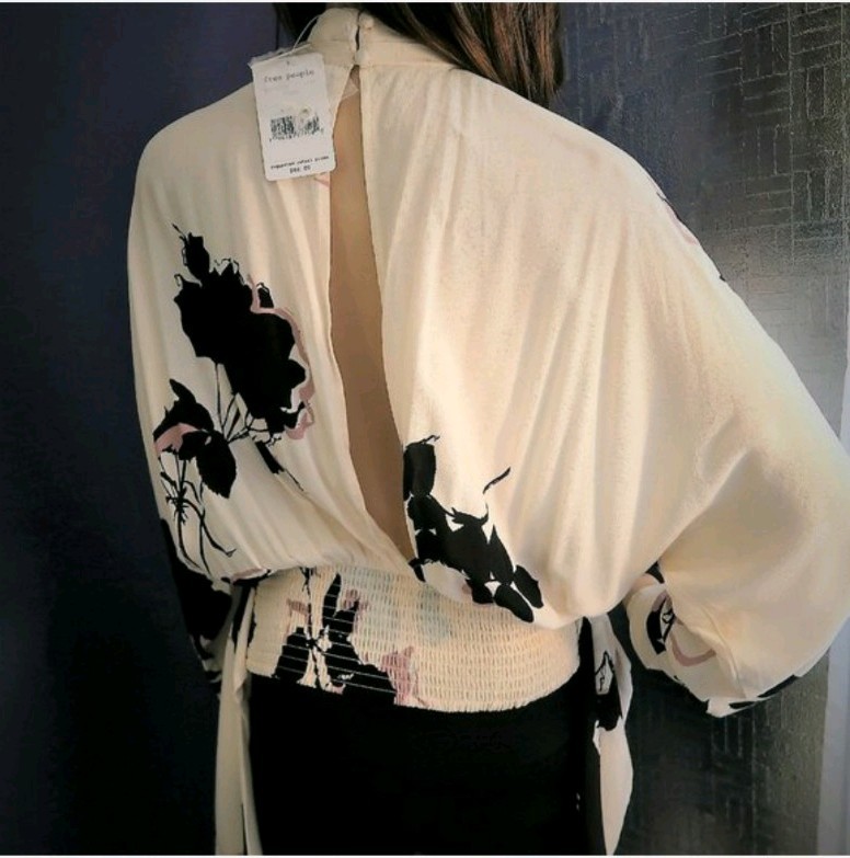 Free People Say You Love Me Floral Print Keyhole Top Size S