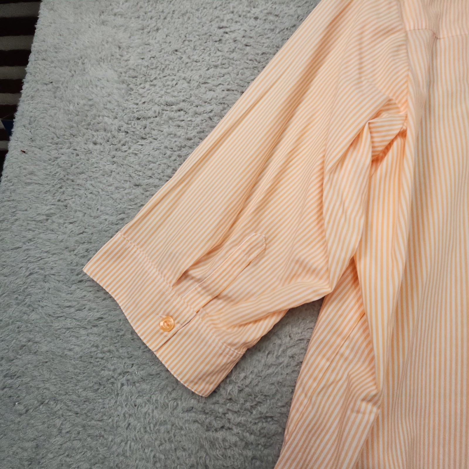 Breckenridge Blouse Womens 2X Orange Striped Embroidered 3/4 Sleeve Beach Boho