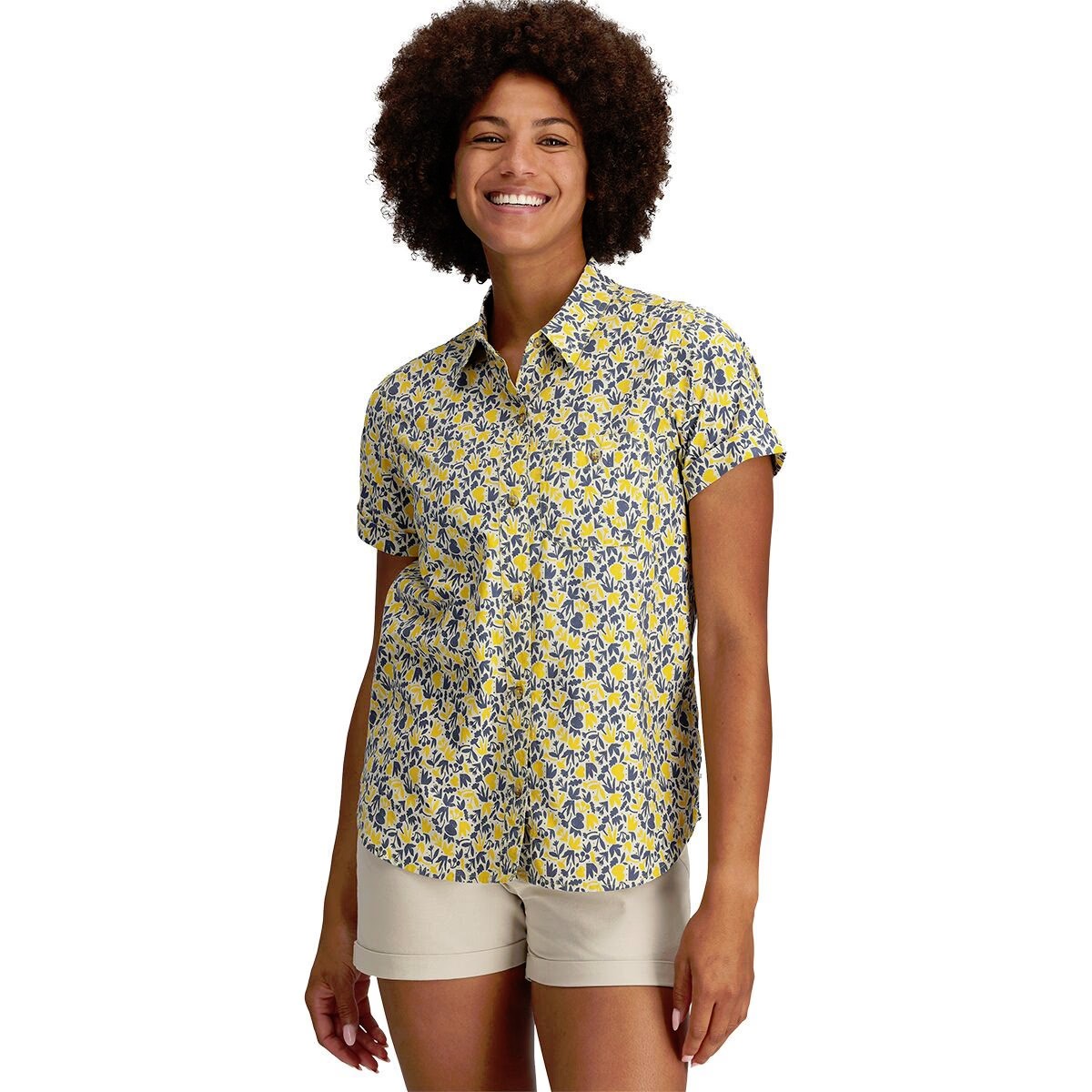 Outdoor Research Women’s Rooftop Short Sleeve Shirt In Floral Print Size: Small