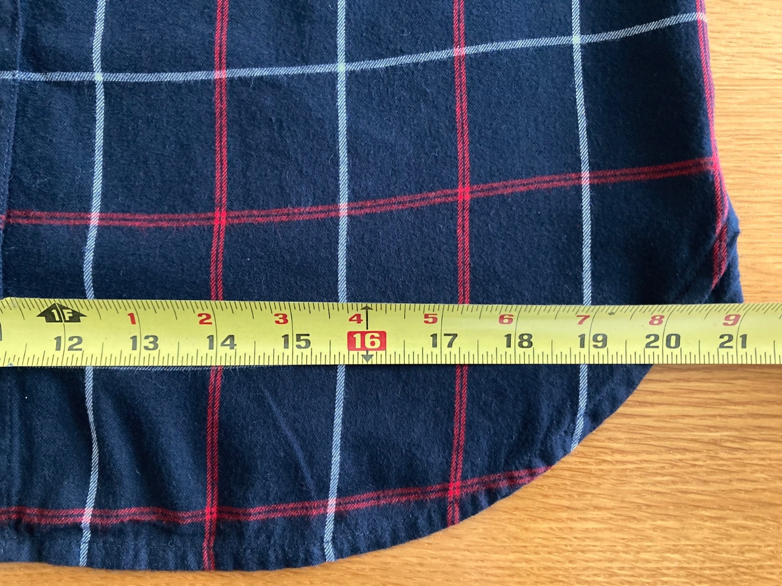 Women’s Tommy Hilfiger Quarter Button Long Sleeve Navy, Red, White Plaid Shirt-M