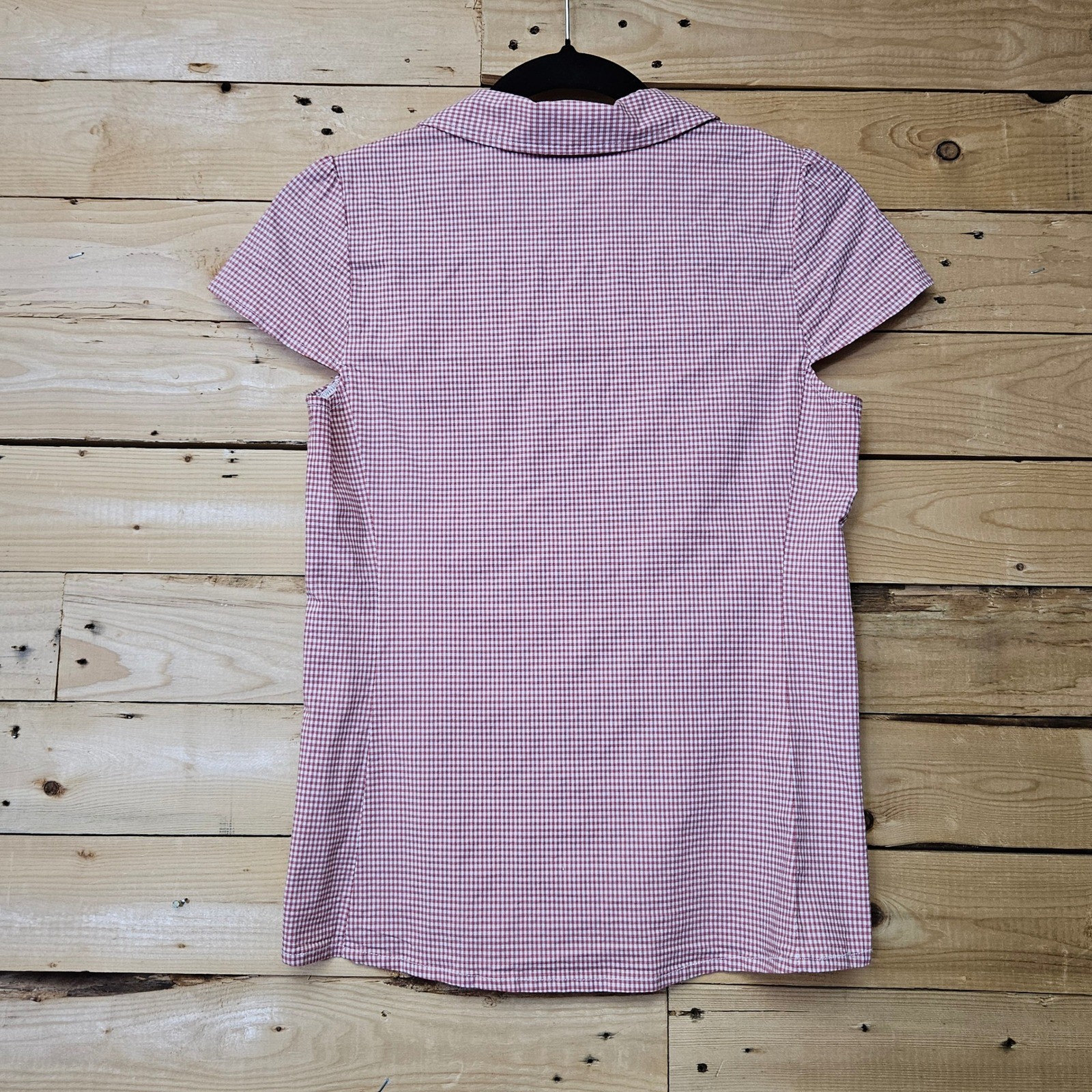 John Galt Brandy Melville Rue Top Red Gingham Short Sleeve Button Down Shirt