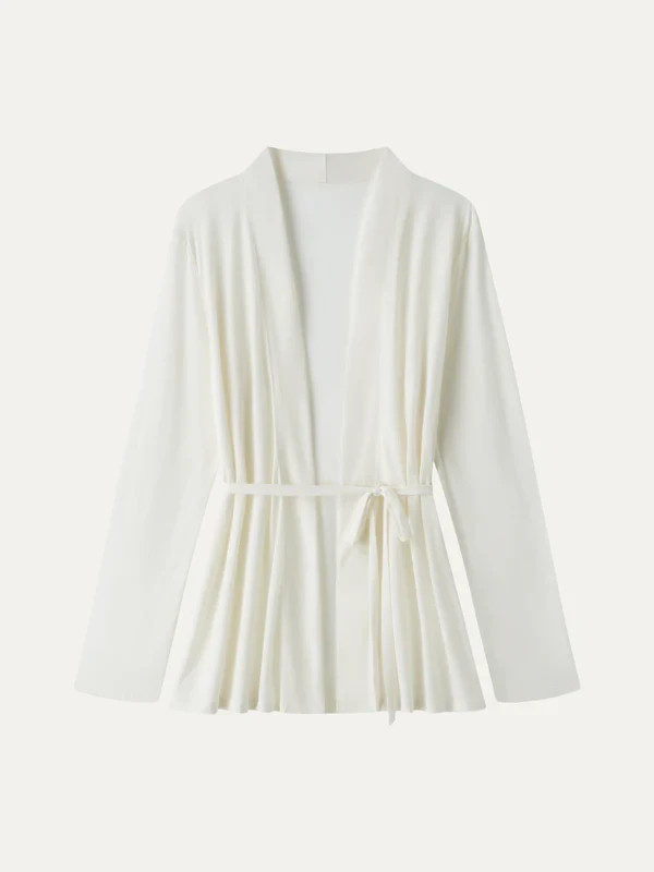 OGL Women’s Airy Soft Open Front Cardigan with Tie – No Import Fees