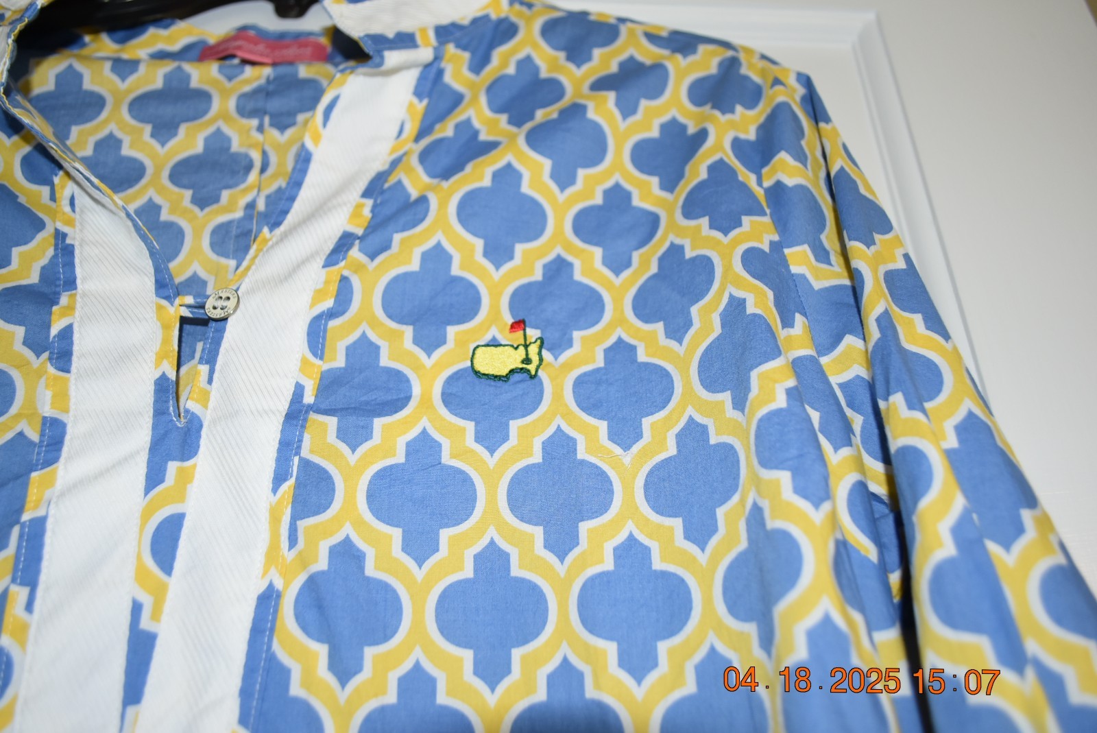 Magnolia Lane Collection Masters Pattern 3/4 sleeve Golf Tunic Shirt Med – EUC