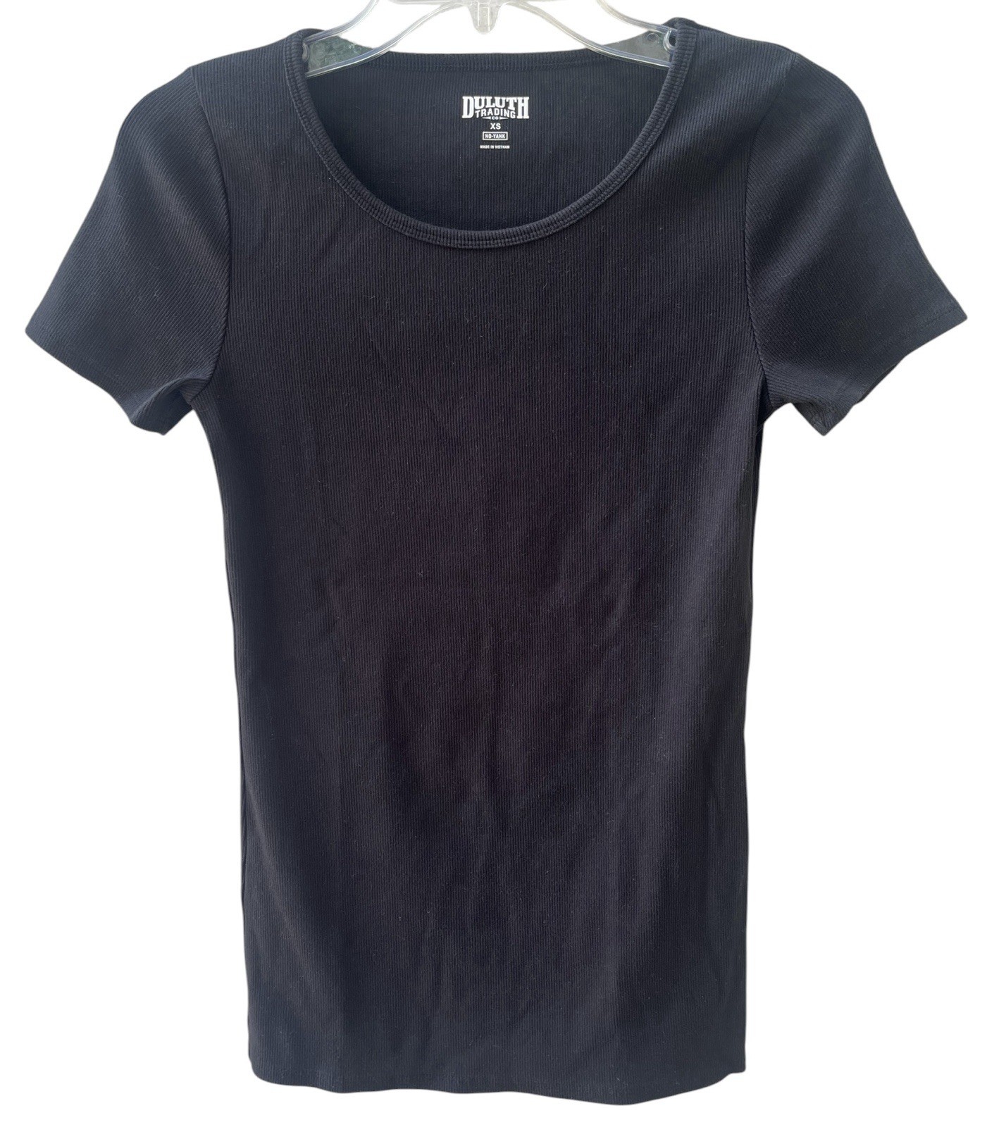 Duluth Trading No Yank Scoop Neck Ribbed T-Shirt Women’s XS Black