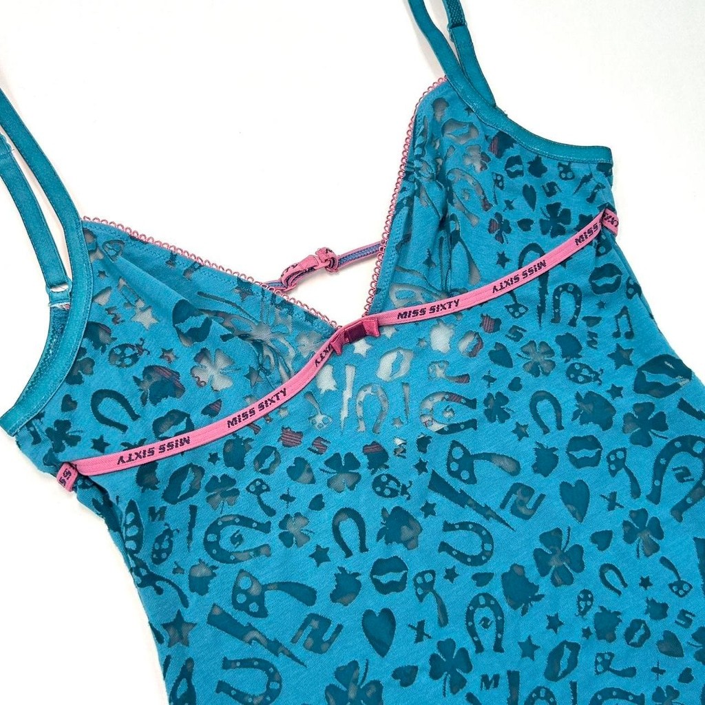y2k Miss Sixty blue ‘lucky’ tank top