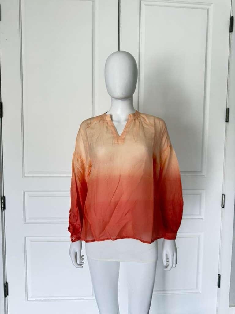 BERENICE Orange Ombré Long Sleeve Blouse BNWT 34/XS $195