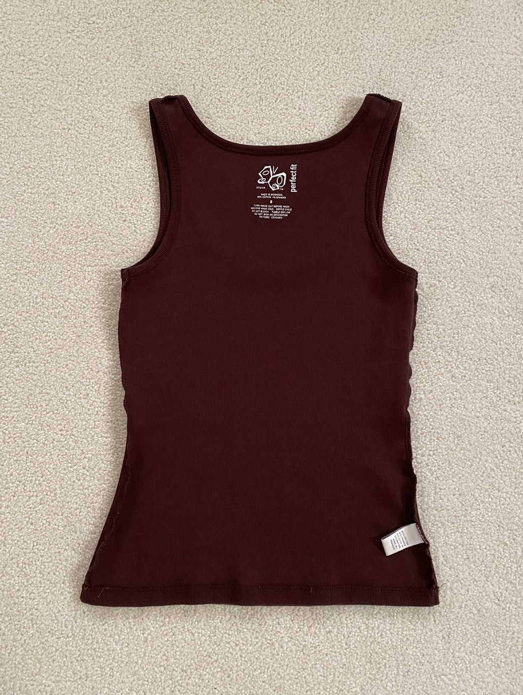 Y2K Fashion Bug Perfect Fit ~ Brown Grunge Glam Rhinestone Scoop Neck Tank Top S