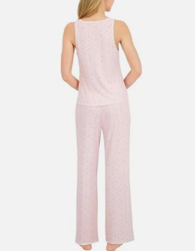 Live2Lounge Women’s 3 Piece Picot Ribbed Pajama Lounge Set, Pink, Medium NWOT