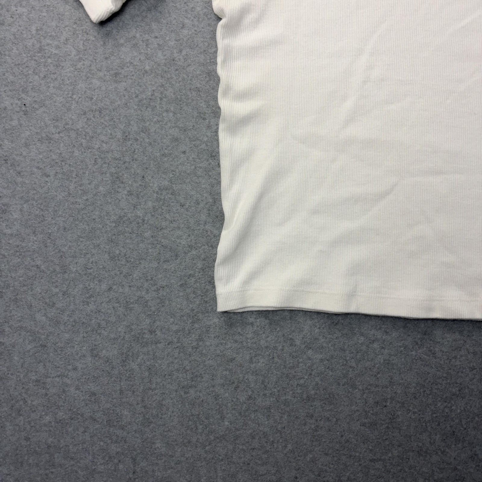 Ayr Shirt Womens Small White Ribbed Knit Crew Neck Short Sleeve Basic Tee Top
