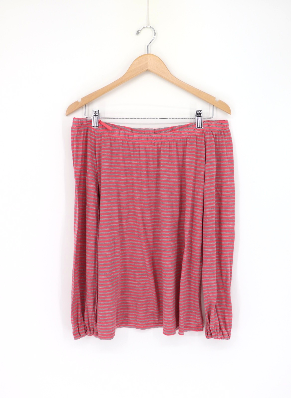 VELVET By Graham & Spencer Haider Striped Off-Shoulder Top Flamingo S $74 A4