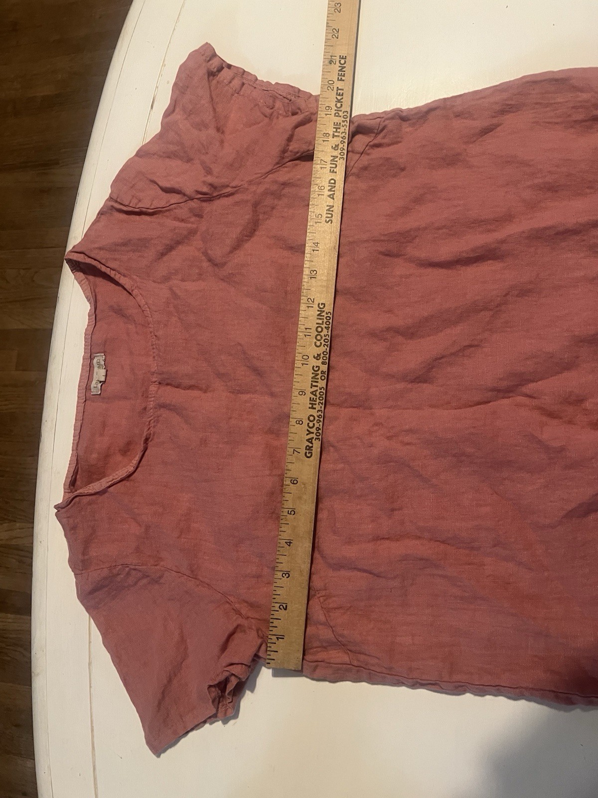 Lina Tomei 100% Linen Top Womens Large Dusty Rose Embroidered Boho Cottagecore