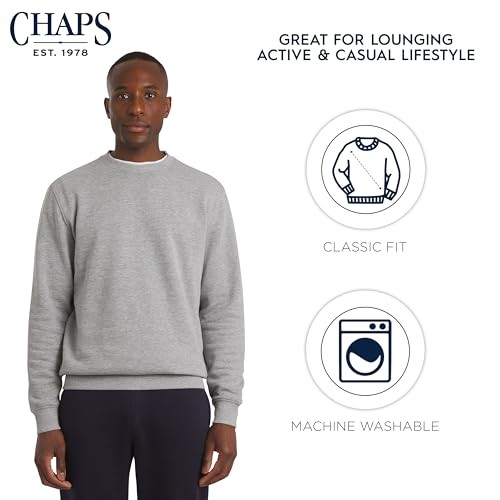 Men’s Everyday Classic Casual Long Sleeve Super Soft Medium Light Grey Heather