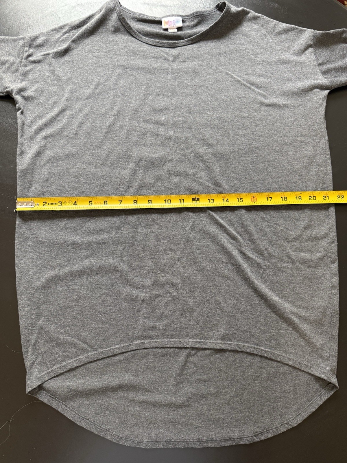 LuLaRoe Gray Solid Tunic T-Shirt XXS Short Sleeve