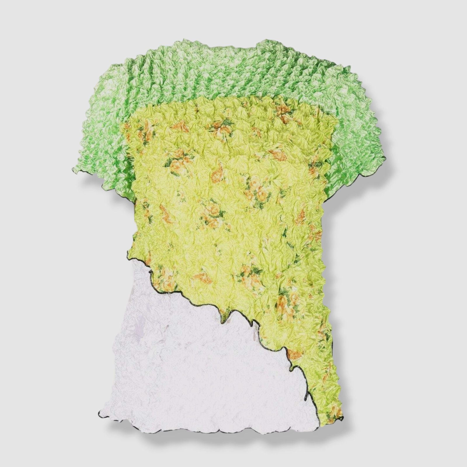 $895 Marine Serre Women’s Green Popcorn Knit Short Sleeve Top Size 40