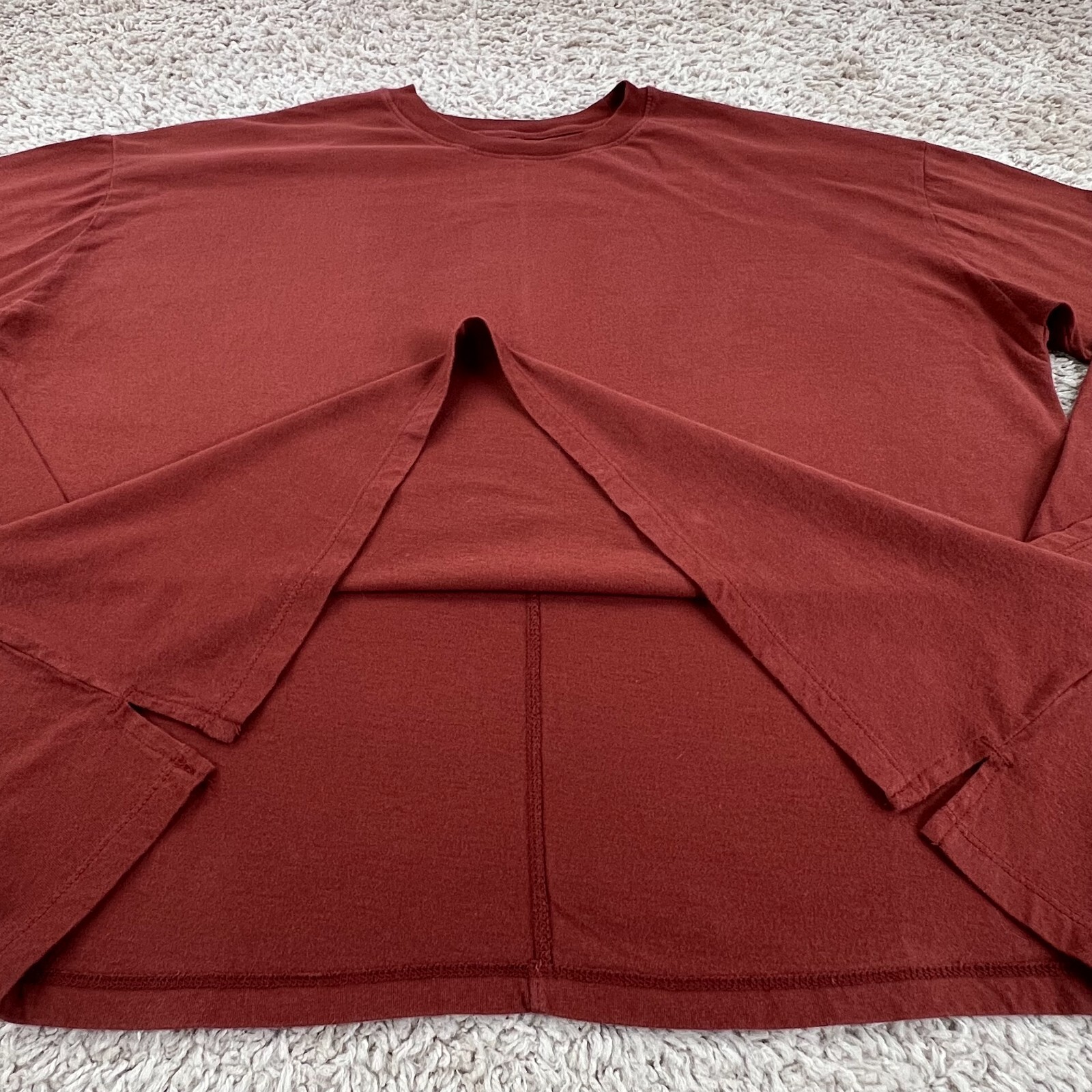 A NEW DAY Copper Basic Knit Long-Sleeve Crew Neck T-Shirt Womens XL Oversized