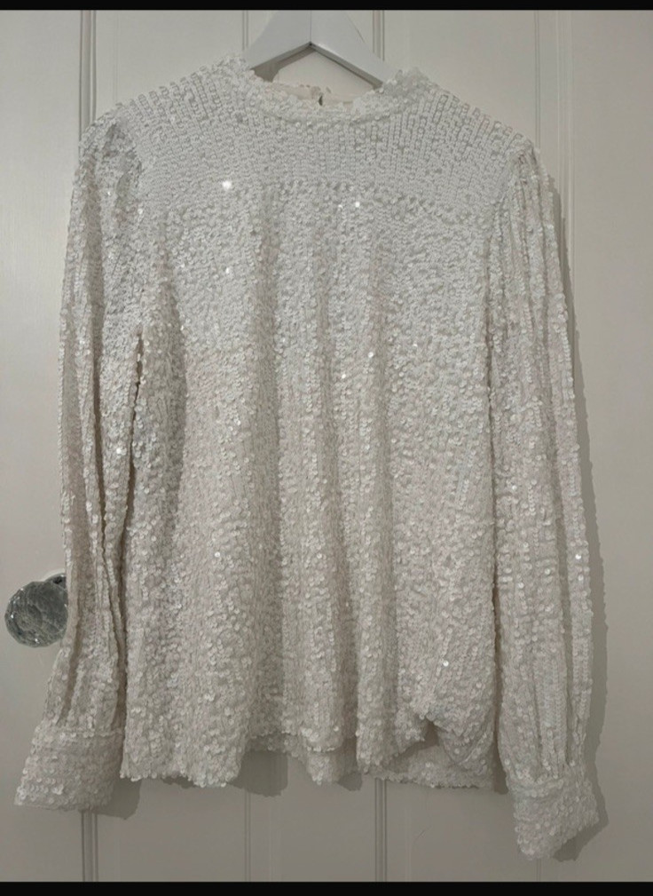 Ro & Zo XXL / 20 gorgeous Sequin High Neck lined Party Evening Occasion Blouse
