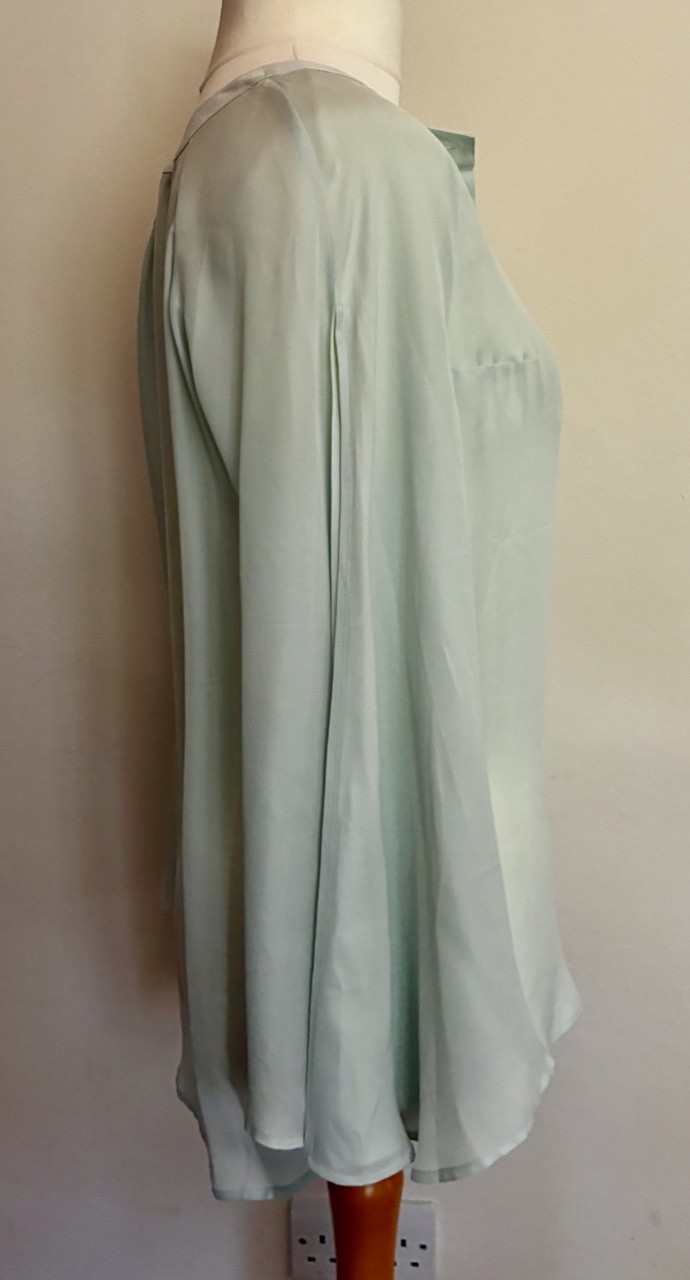 Tamara Mellon 100% Silk Mint Blue Split Sleeve Blouse UK 12 US 8