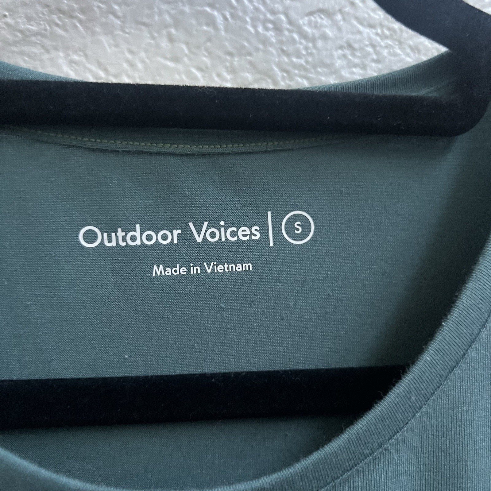 Outdoor Voices T Shirt Sz S Green drawstring cinch Crew neck Short Slv Gym Yoga