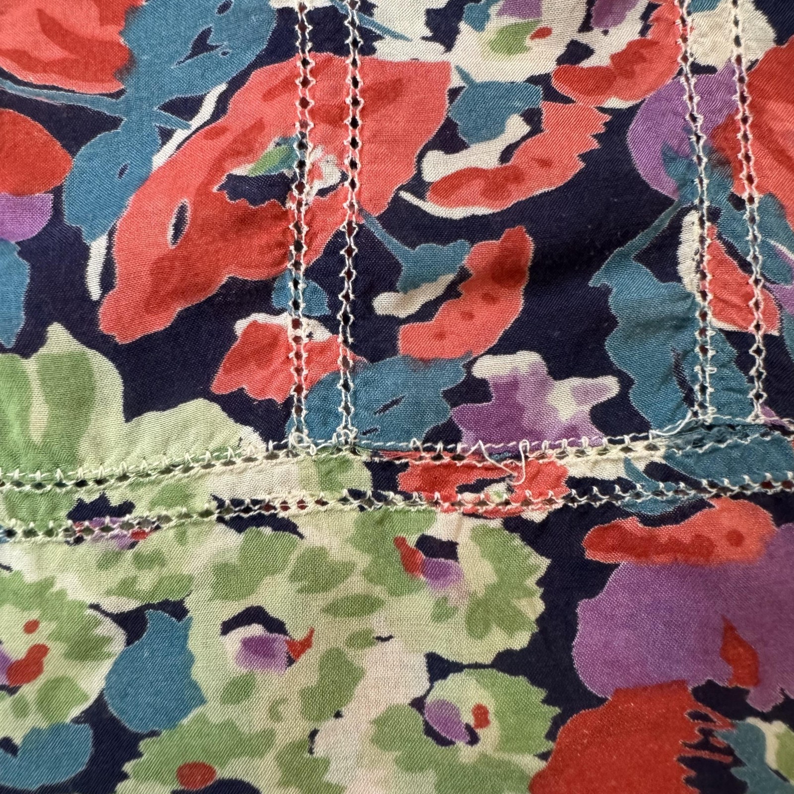 Blouse Womens 8 Multicolor Floral Scoop Neck Sleeveless Ruffle Tunic Top Summer
