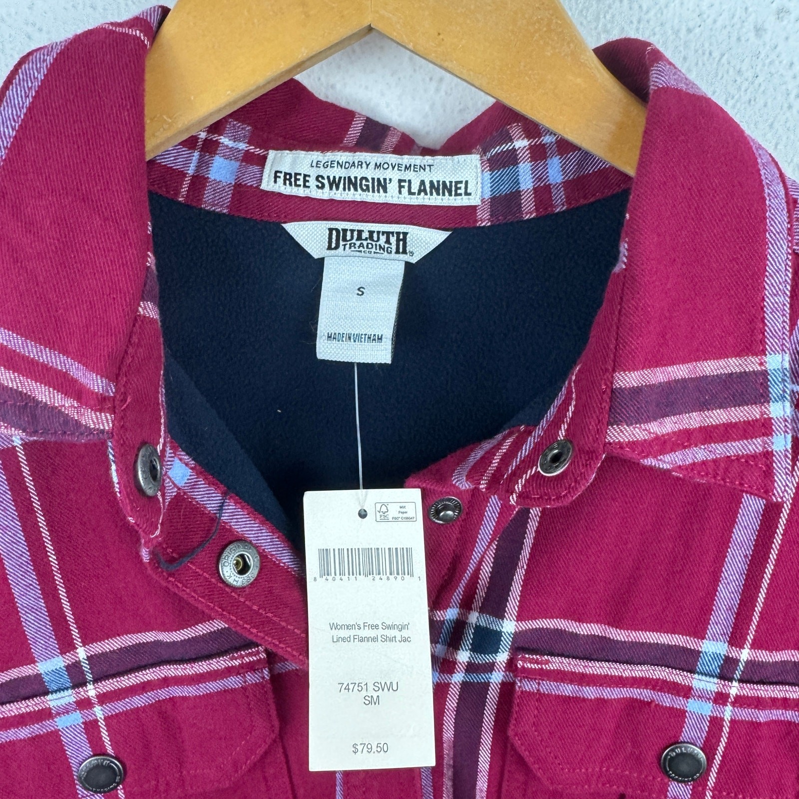NWT Duluth Women’s Free Swingin’ Lined Flannel Shirt Jacket S