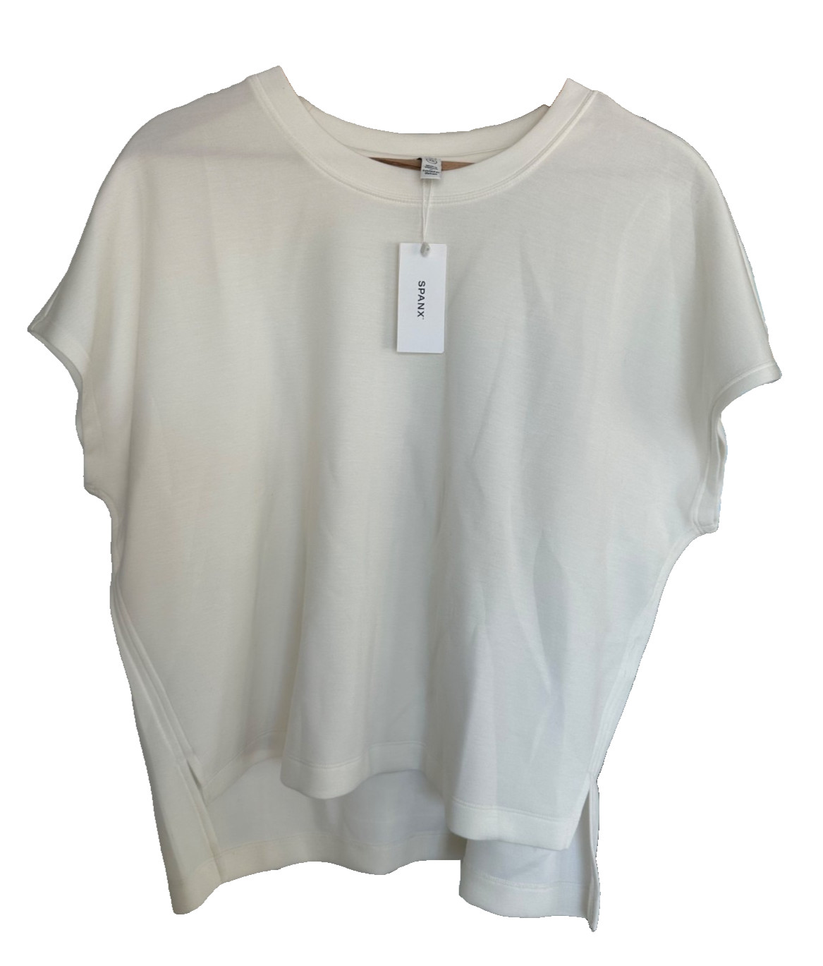 Spanx Womens XL AirEssentials Cream High Low Tee NEW Casual Minimalist