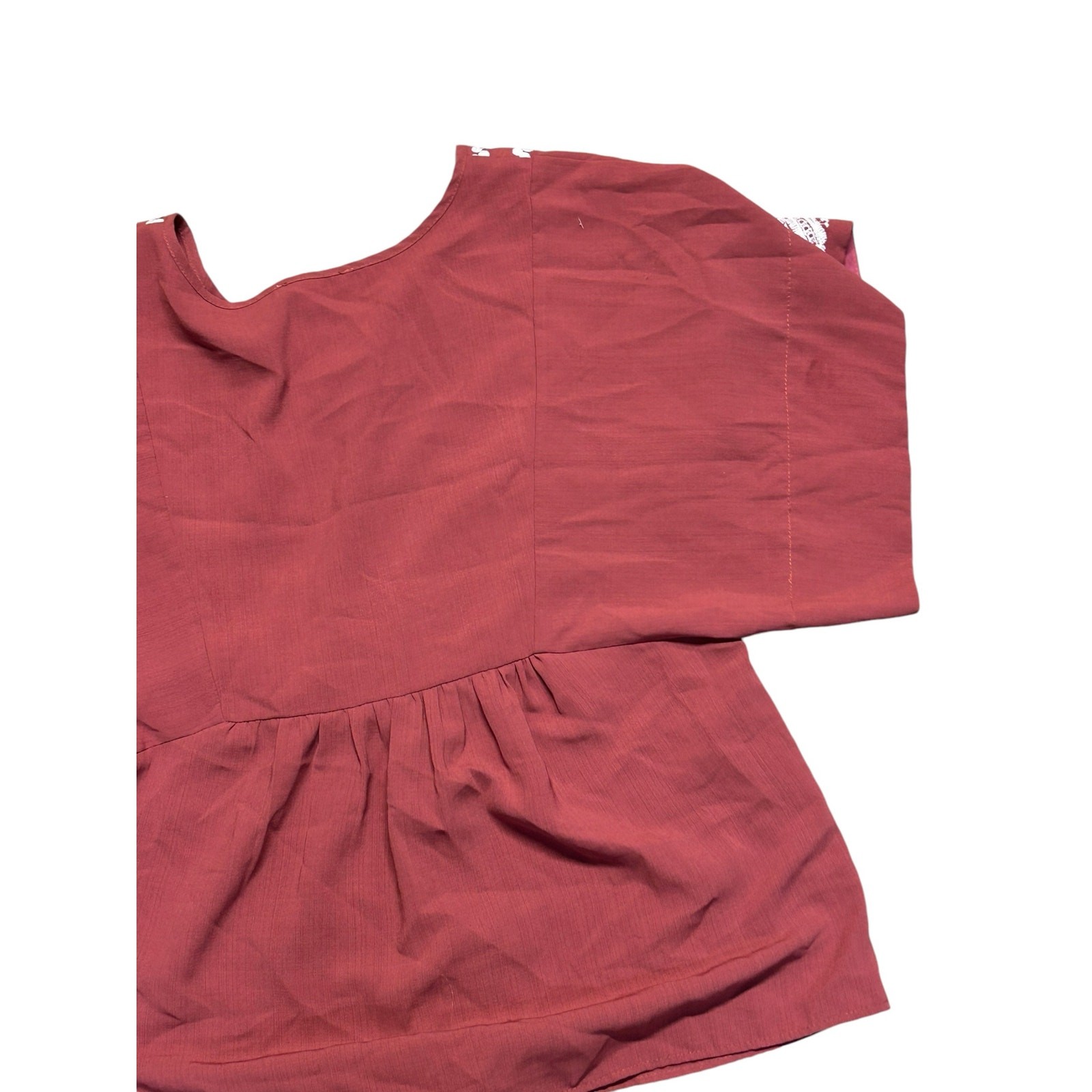 Skies Are Blue Medium Boho Top Embroidered Festival Maroon Empire | Stitch Fix
