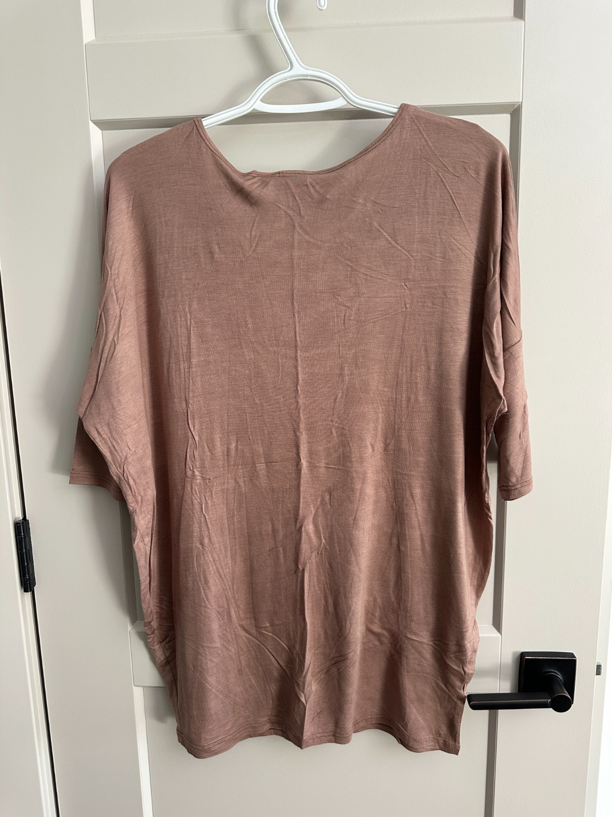 Agnes & Dora Dolman Shirt New Brown Taupe Mushroom Short Sleeve Size Small S EUC