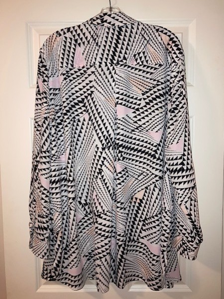 Foxcroft Plus Sized Long-Sleeved Textured Georgette Blouse/Tunic Size 24W EUC