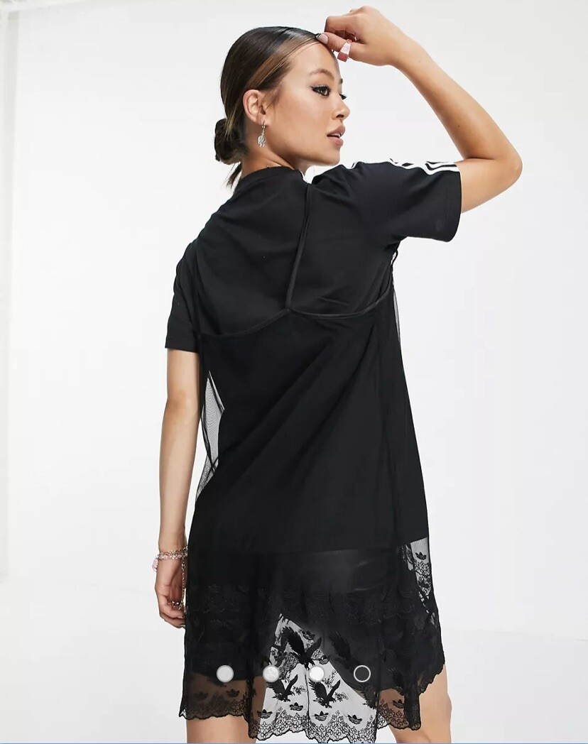 Adidas x Dry Clean Only Bangcock Lace T shirt Dress Small RARE!! NWT